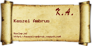 Keszei Ambrus névjegykártya